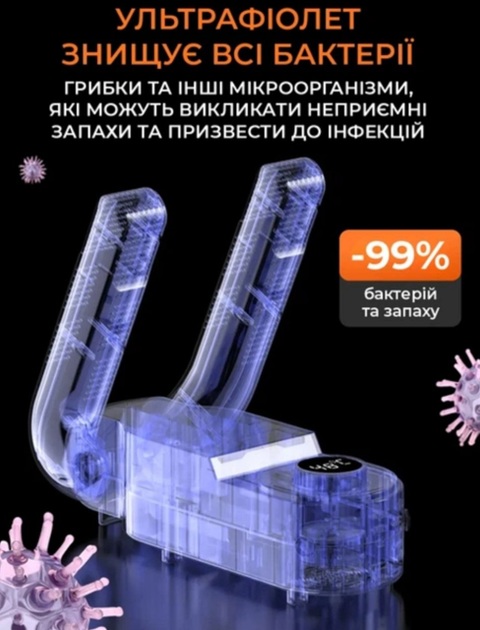 Электронная сушилка для обуви LY-740 Shoe Dryer 5 Вт ультрафиолетовая с таймером вентиляцией и равномерным нагревом - изображение 9