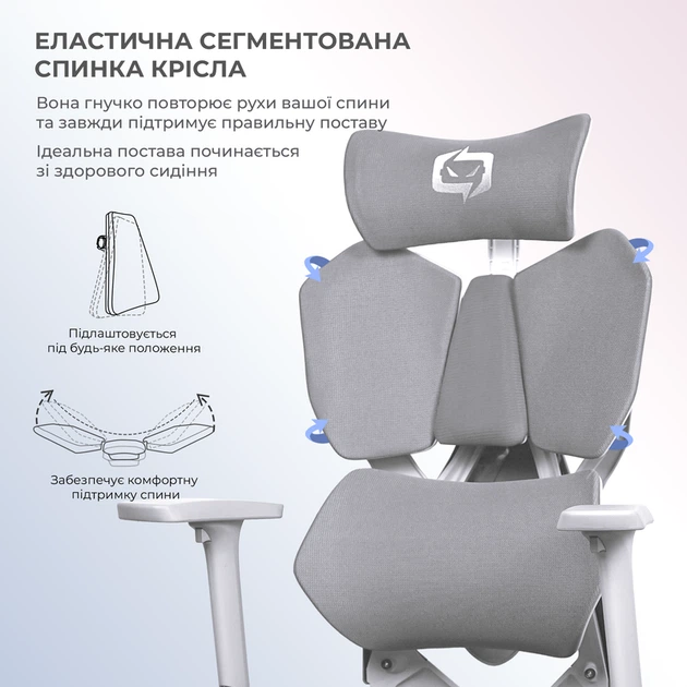 Крісло геймерське Sihoo Xallking X5C Mesh Grey - Фото 7 Крісло геймерське Sihoo Xallking X5C Mesh Grey - зображення 7