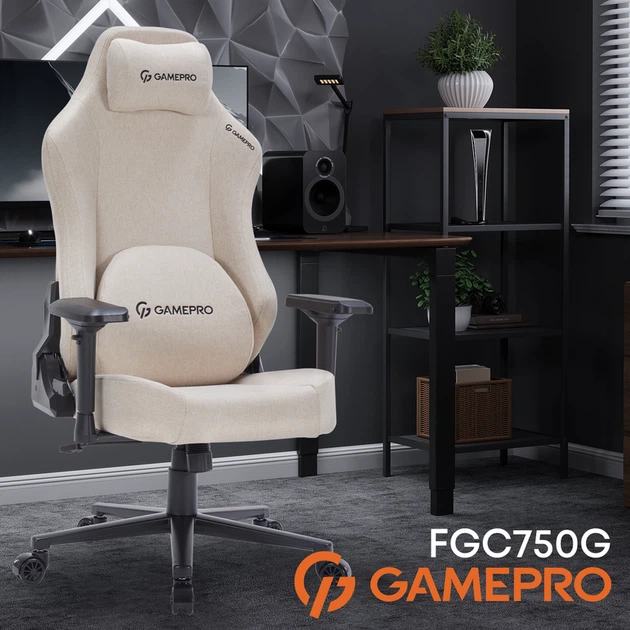 Крісло ігрове GamePro FGC750G Fabric Beige - изображение 10