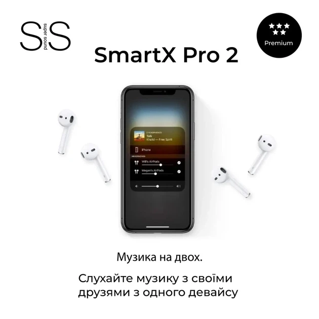 Навушники бездротові TWS SmartX Pro 2 Premium Bluetooth навушники з мікрофоном SAP2P - изображение 5