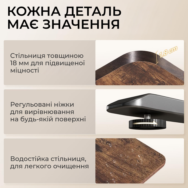 Компьютерный стол с электрорегулировкой высоты SIHOO D03 1400 x 600 мм Walnut/Black (D03-104/D03-108) - изображение 12