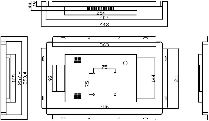 Rama montażowa ALLNET Touch Display Tablet 15" Black (ALLWCOVMount15v1) - obraz 7