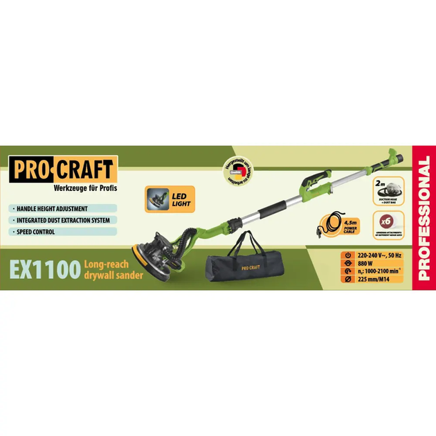 Машина шліфувальна PROCRAFT EX1100 - зображення 2
