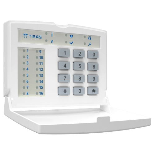 Клавиатура мониторинга состояний зон Tiras K-LED16 до 1000 м 16 индикатора зон Белый - Фото 2 Клавиатура мониторинга состояний зон Tiras K-LED16 до 1000 м 16 индикатора зон Белый - изображение 2