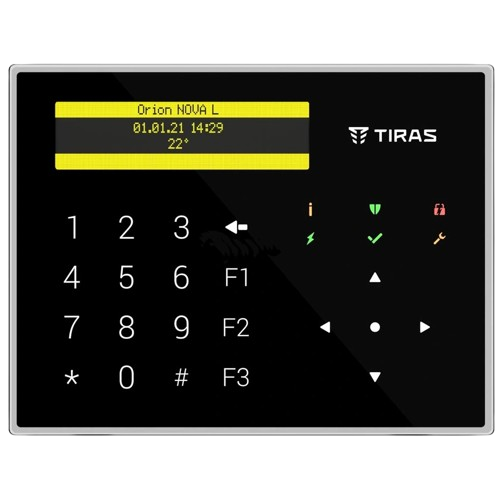 Сенсорна клавіатура для сигналізацій TIras K-GLCD+ 12V 2 зони підключення та вихід Чорний - Фото 1 Сенсорна клавіатура для сигналізацій TIras K-GLCD+ 12V 2 зони підключення та вихід Чорний - изображение 1
