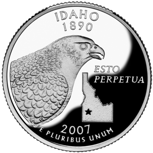 Монета США 25 центів (квотер) 2007 D UNC «Штати і території - Айдахо» (KM#398) - Фото 2 Монета США 25 центів (квотер) 2007 D UNC «Штати і території - Айдахо» (KM#398) - зображення 2
