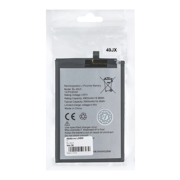 Акумулятор для Infinix Hot 30 / Hot 40 Pro / Note 10 Pro / Note 11 Pro / BL-49JX AAAA no LOGO - Фото 1 Акумулятор для Infinix Hot 30 / Hot 40 Pro / Note 10 Pro / Note 11 Pro / BL-49JX AAAA no LOGO - зображення 1