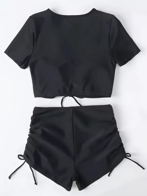 Купальник раздельный с шортами Fuba 4400218 черный 46 (2XL) ;бедра 111-115 см полнота груди 2B-3C-4D - изображение 4