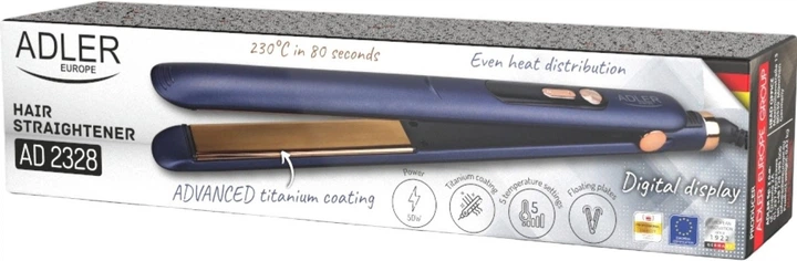 Випрямляч для волосся Adler AD 2328 Темно-синій - зображення 11