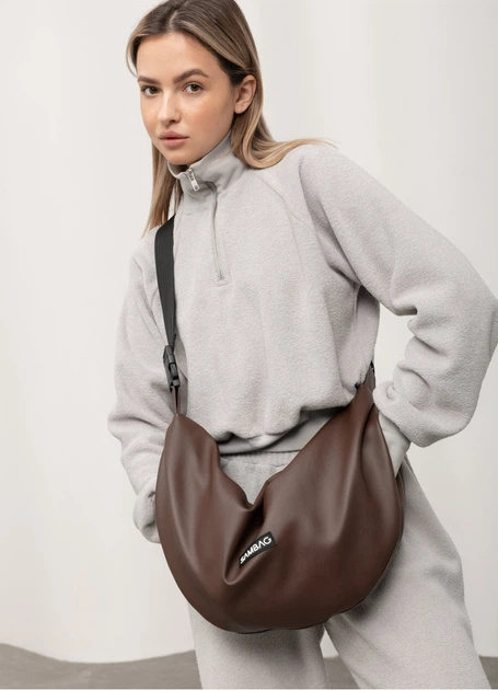 Женская сумка Sambag HOBO Bag-glove шоколадная 50 х 28 х 5 см (53400020) - Фото 6 Женская сумка Sambag HOBO Bag-glove шоколадная 50 х 28 х 5 см (53400020) - изображение 6