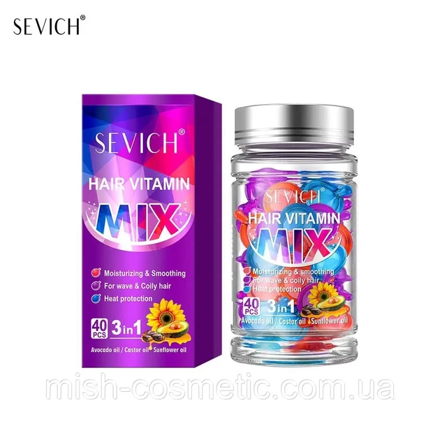 Вітамінні капсули Sevich Hair Vitamin Mix 3 in 1. 1 г х 40 шт (6971774286744) - изображение 2