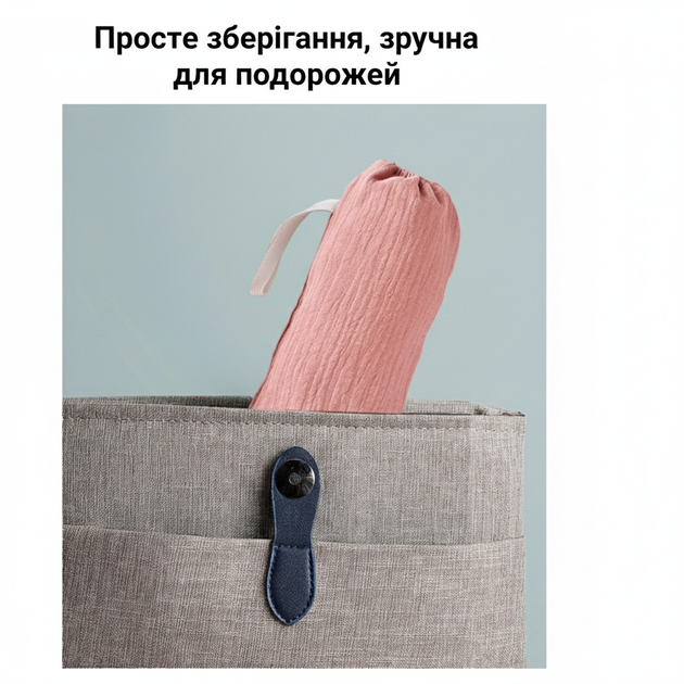 Муслінова накидка для годування з пластиковою вставкою та сумочкою для зберігання - изображение 5