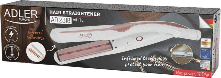 Prostownica do włosów Adler AD 2318 Biala - obraz 9