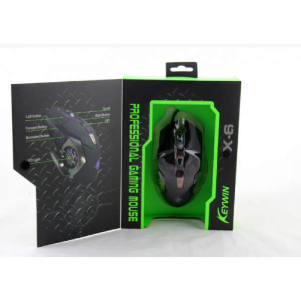 Игровая компьютерная мышь Keywin X6 проводная Чёрная - изображение 6
