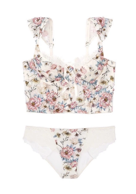 Комплект білизни Dream Angels Victoria’s Secret Floral Unlined Bra Top Corset Білий 34D-S - Фото 1 Комплект білизни Dream Angels Victoria’s Secret Floral Unlined Bra Top Corset Білий 34D-S - изображение 1