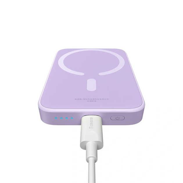 Павербанк Baseus Magnetic Mini Air з бездротовою зарядкою 20W 6000mAh Purple - изображение 7