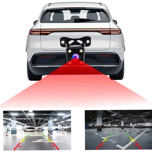 Камера заднего вида HD с подсветкой 4LED углом обзора 360 проводная для автомобиля CAR CAM 707 черная - изображение 8