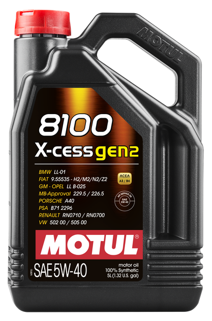 Олива Motul 8100 X-Cess Gen2 SAE 5W40 5Л - Фото 1 Олива Motul 8100 X-Cess Gen2 SAE 5W40 5Л - зображення 1