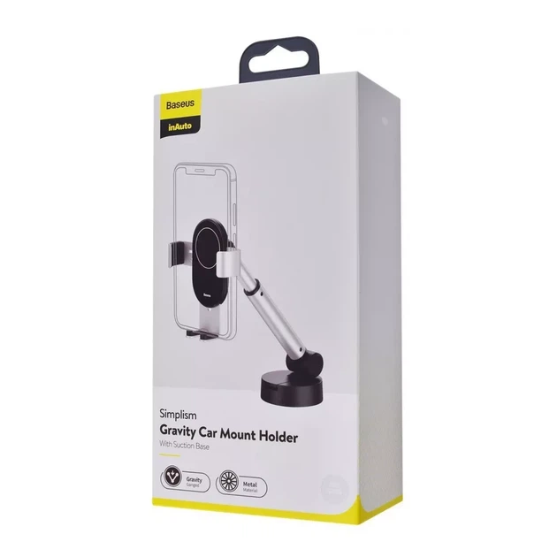 Автомобильный держатель Baseus Simplism Gravity Car Mount With Suction Base - Фото 2 Автомобильный держатель Baseus Simplism Gravity Car Mount With Suction Base - изображение 2