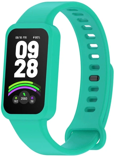Ремінець силіконовий MRK для фітнес браслета Mi Smart Band 9 Active Tourquise (28) (mrk6072) - Фото 1 Ремінець силіконовий MRK для фітнес браслета Mi Smart Band 9 Active Tourquise (28) (mrk6072) - зображення 1