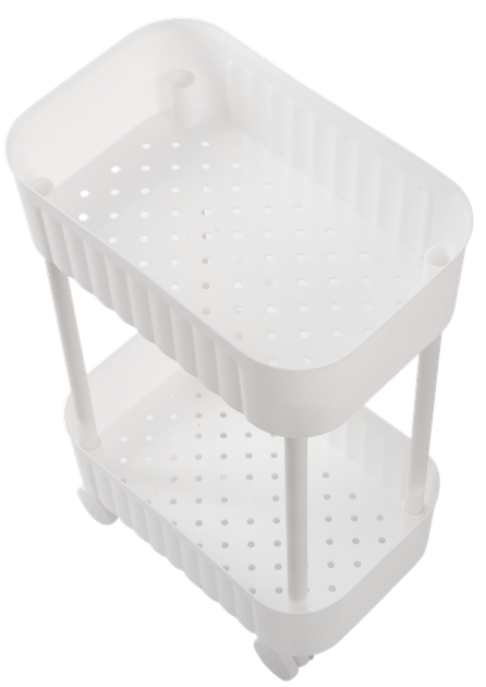 Этажерка VIOLET HOUSE 6021 Honeycomb WHITE для ванной комнаты, 2-х ярусная, белая - Фото 3 Этажерка VIOLET HOUSE 6021 Honeycomb WHITE для ванной комнаты, 2-х ярусная, белая - изображение 3