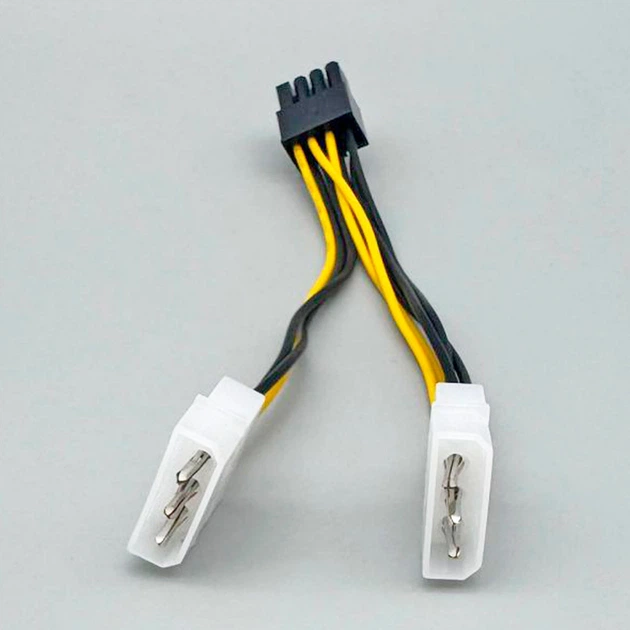 Кабель-перехідник ATX 8pin на 2xMolex 4pin 20 см мідний для підключення GPU до периферії - зображення 4