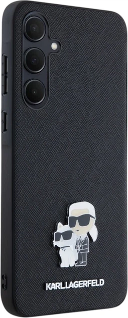 Etui Karl Lagerfeld Saffiano Karl&Choupette Pin do Samsung Galaxy A35 Black (KLHCSA35SAKCNPK) - obraz 4