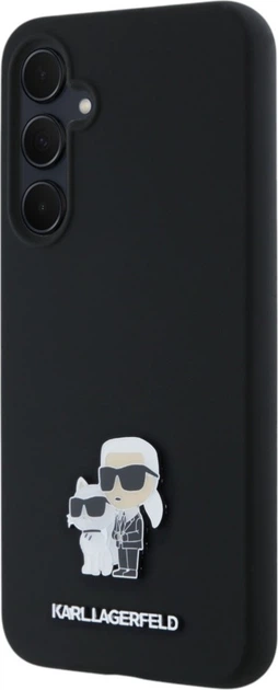 Etui Karl Lagerfeld Silicone Karl&Choupette Metal Pin do Samsung Galaxy A35 Black (KLHCSA35SMHKCNPK) - obraz 3