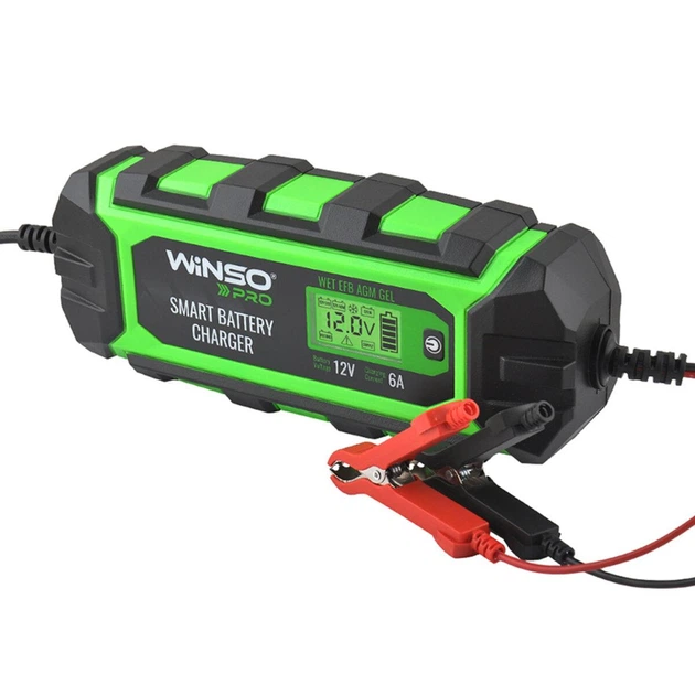 Зарядний пристрій АКБ Winso Pro 12В 150А·год 6А з LCD-екраном - изображение 3