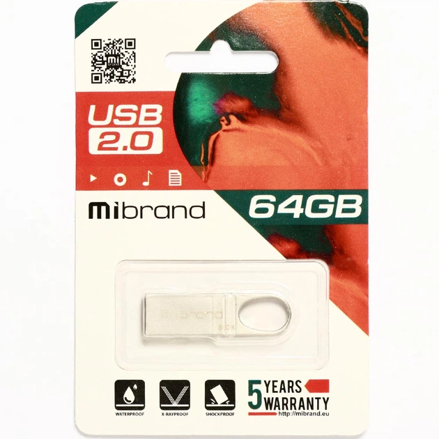Флеш-накопичувач Mibrand Irbis USB2.0 64GB Silver (MI2.0/IR64U3S) - изображение 2