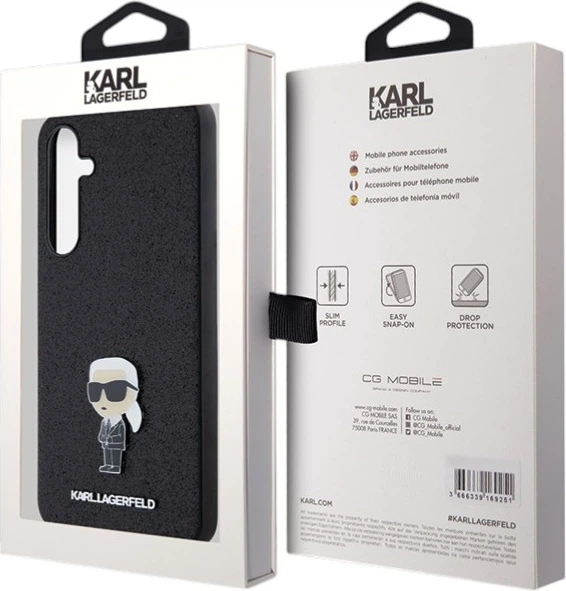 Etui Karl Lagerfeld Fixed Glitter Ikonik Logo Metal Pin do Samsung Galaxy A55 Black (KLHCSA55GKNPSK) - obraz 8