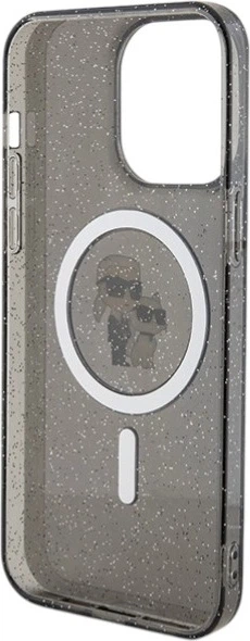 Панель Karl Lagerfeld Karl&Choupette Glitter MagSafe для Apple iPhone 15 Pro Max Black (KLHMP15XHGKCNOK) - зображення 7