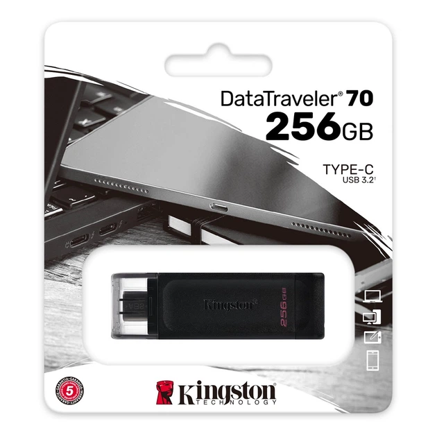 Flash Kingston USB 3.2 DT 70 256GB Type-C (DT70/256GB) - Фото 3 Flash Kingston USB 3.2 DT 70 256GB Type-C (DT70/256GB) - зображення 3