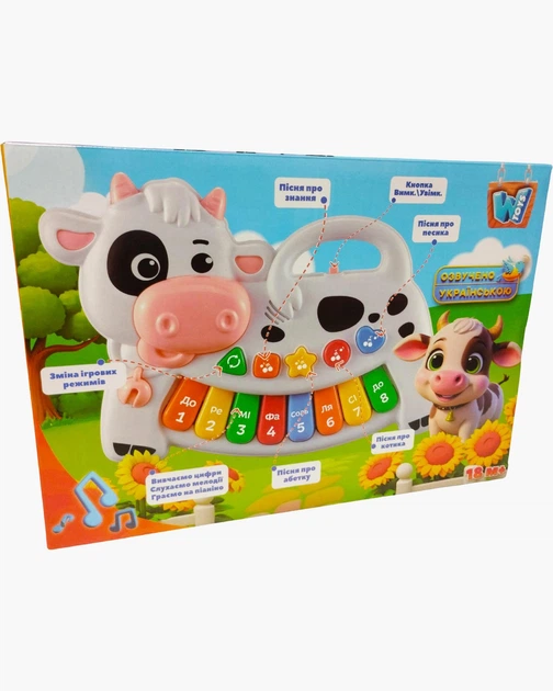 Піаніно WToys Корівка-музикант Біла Українське озвучування (75440) - Фото 6 Піаніно WToys Корівка-музикант Біла Українське озвучування (75440) - изображение 6