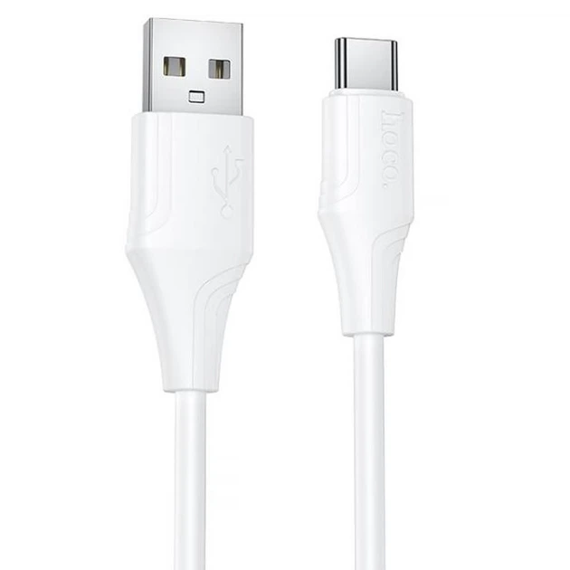 Кабель hoco. X124 Bien Silicone USB to Type-C 1 м, Fast Charge 3A, швидка зарядка та передача даних для смартфонів Samsung Xiaomi Huawei White - Фото 2 Кабель hoco. X124 Bien Silicone USB to Type-C 1 м, Fast Charge 3A, швидка зарядка та передача даних для смартфонів Samsung Xiaomi Huawei White - зображення 2
