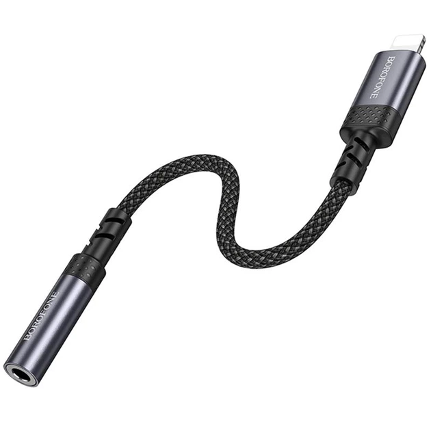 Переходник Borofone BV24 Graceful Lightning to 3.5mm Metal grey - изображение 4