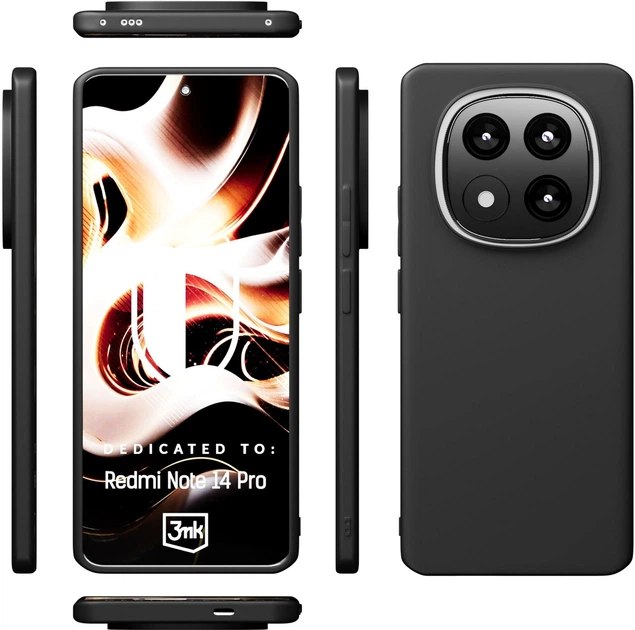 Etui 3MK Matt Case do Redmi Note 14 Pro Black (5903108620963) - obraz 2
