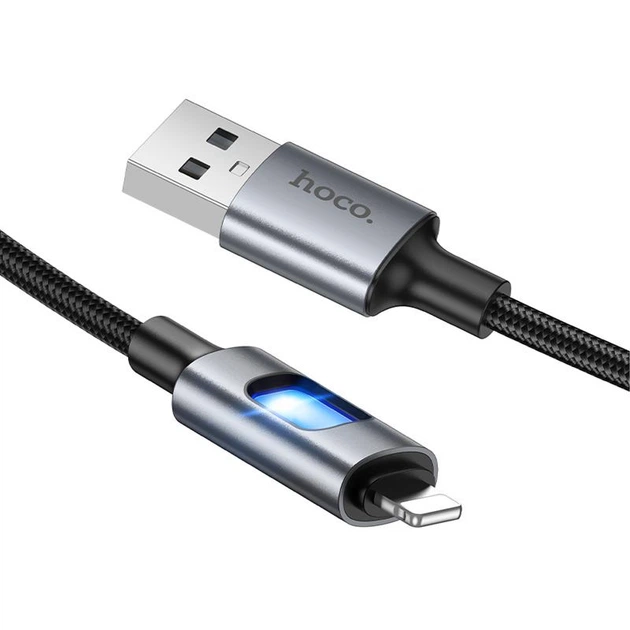 Дата кабель Hoco U144 New USB to Lightning 2.4A (1.2m) Black - Фото 4 Дата кабель Hoco U144 New USB to Lightning 2.4A (1.2m) Black - зображення 4