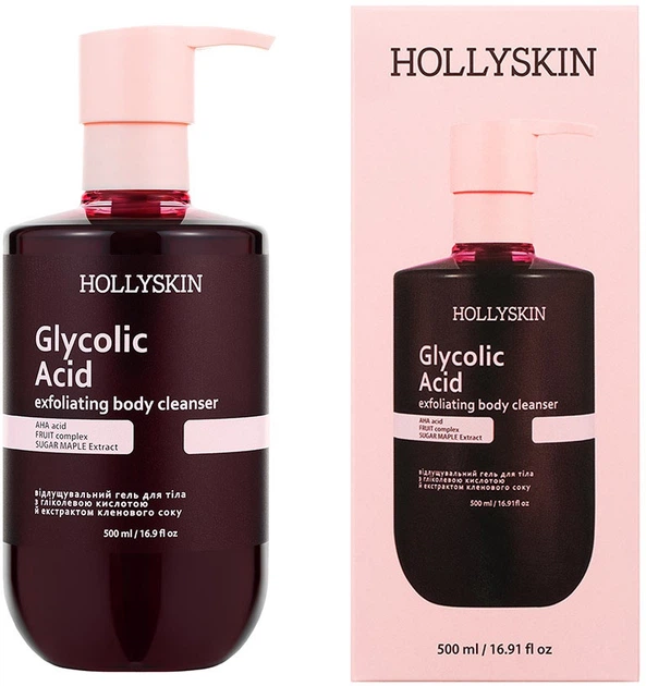 Отшелушивающий гель для очищения тела Hollyskin Glycolic Acid с гликолевой кислотой и экстрактом кленового сока 500 мл (4823109705227) - Фото 1 Отшелушивающий гель для очищения тела Hollyskin Glycolic Acid с гликолевой кислотой и экстрактом кленового сока 500 мл (4823109705227) - изображение 1