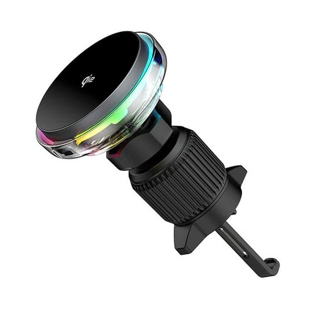 Автодержатель с БЗУ WIWU CH-324 Aurora Qi2 15W Black - изображение 2