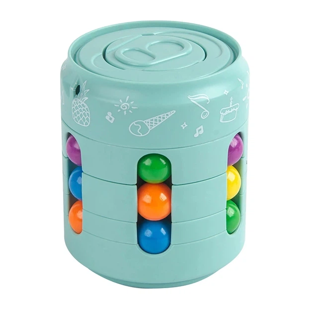 Головоломка антистрес Cans Spinner Cube для дітей з АБС-пластику з режимами гри мультиплеєр та пам'ять вік від 3 років Бірюзовий - Фото 1 Головоломка антистрес Cans Spinner Cube для дітей з АБС-пластику з режимами гри мультиплеєр та пам'ять вік від 3 років Бірюзовий - зображення 1