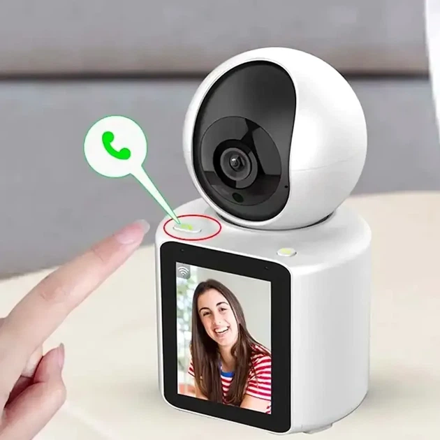 IP камера видеонаблюдения Wi-Fi C31 поворотная с экраном, датчиком движения, ночным видением и двусторонней связью белая Full HD - изображение 6