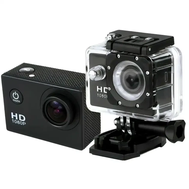 Экшн камера HD A7 водонепроницаемая с набором креплений и боксом поддержка Full HD Micro-USB цвет черный - изображение 3