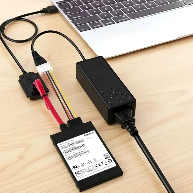 Кабель USB 2.0 - SATA/IDE адаптер питания 12 V для HDD цвет черный - Фото 2 Кабель USB 2.0 - SATA/IDE адаптер питания 12 V для HDD цвет черный - изображение 2