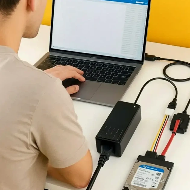 Кабель USB 2.0 - SATA/IDE адаптер питания 12 V для HDD цвет черный - Фото 7 Кабель USB 2.0 - SATA/IDE адаптер питания 12 V для HDD цвет черный - изображение 7