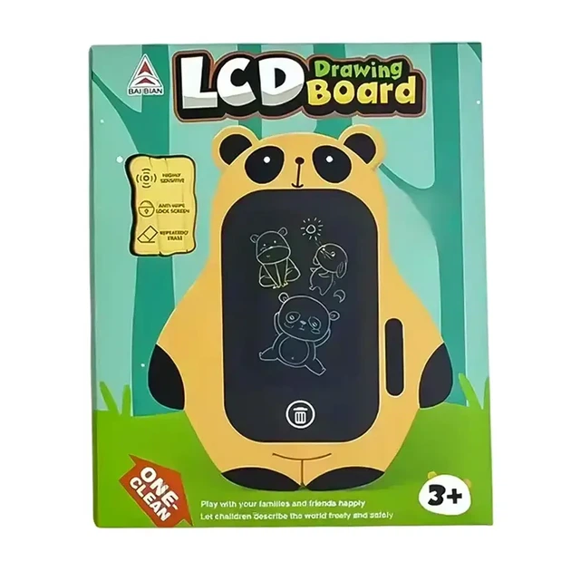Детский планшет для рисования LCD 45 дюймов на батарейках со стилусом цвет Панда для творчества и обучения - изображение 9