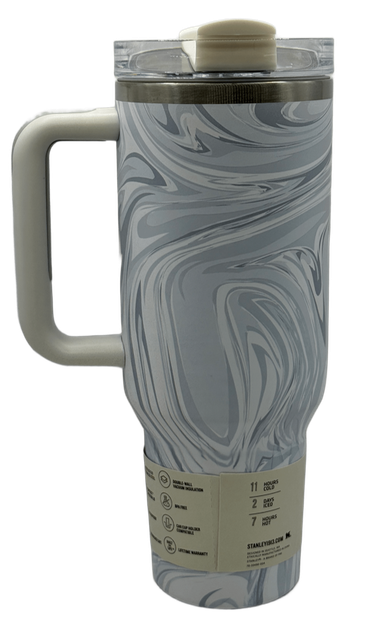 Термос термокружка Stanley Quencher H2.0 Tumbler из нержавеющей стали 1,18 л Gray Marble KT6007810 - изображение 3