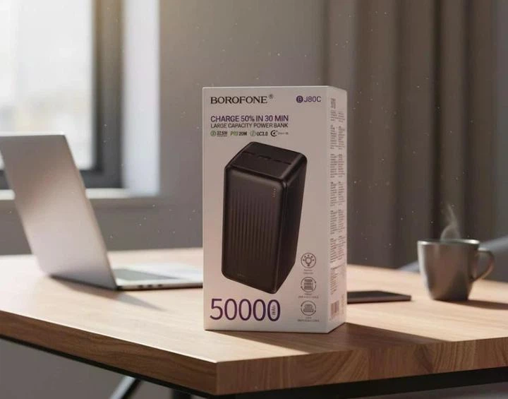 Power Bank Borofone BJ80C 50000mAh QC3.0+PD22.5W (чорний) - Фото 6 Power Bank Borofone BJ80C 50000mAh QC3.0+PD22.5W (чорний) - зображення 6