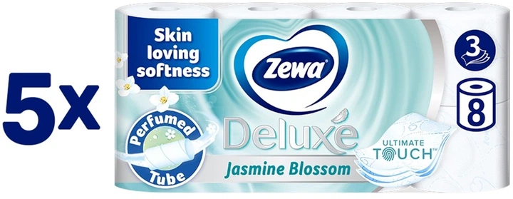 Туалетная бумага Zewa Deluxe Жасмин Белая 3 слоя 19.3 метра 40 рулонов (7322542536254) - Фото 2 Туалетная бумага Zewa Deluxe Жасмин Белая 3 слоя 19.3 метра 40 рулонов (7322542536254) - изображение 2