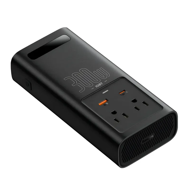 Автомобільний інвертор для електросамокатів Baseus IGBT Power Inverter 300W (110V US/JP ) Black + перехідник - изображение 4